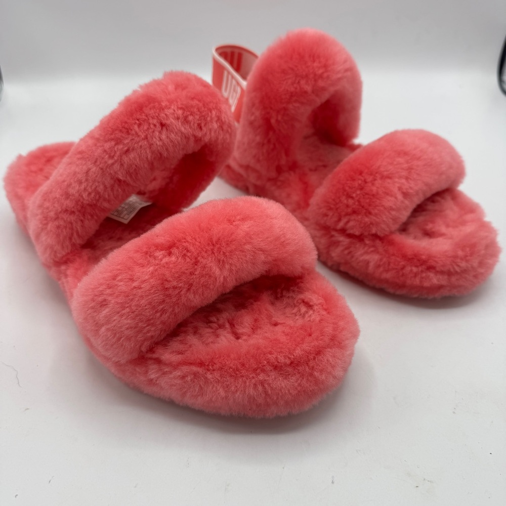 UGG~Oh Yeah Slide~PINK SHEARLING SLIPPERS